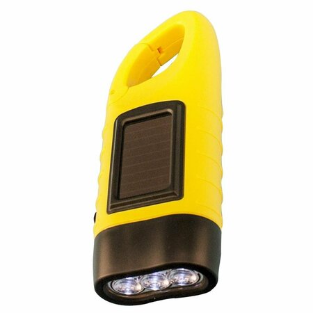 READY AMERICA Ready Amer 11016 Handcrank Flashlight with Solar Panel & Clip R6E_11016